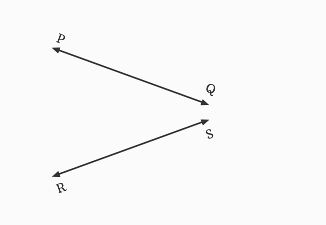 Geometric diagram showing interface connections between points P, Q, S, and R